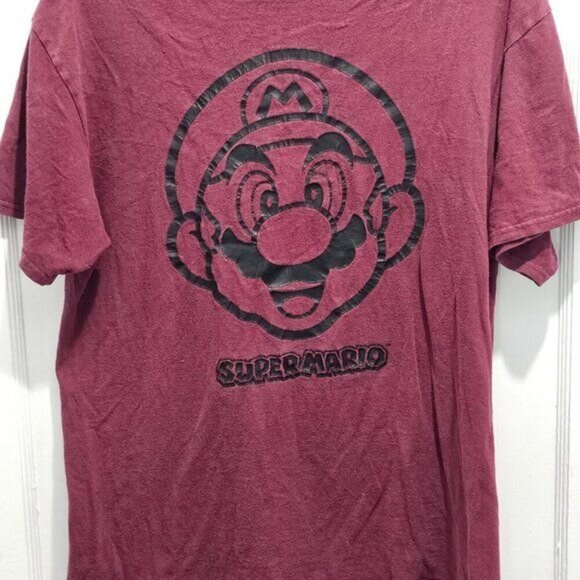 SUPER MARIO Tee Shirt - Size Large Youth - Burgundy Color - Picture 2 of 15